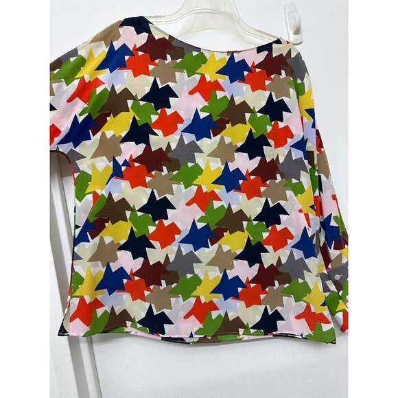 Akris Kinderstern Star Silk Top Rainbow Blouse Oversized Imi Knoebel Geo 12 - Picture 6 of 12